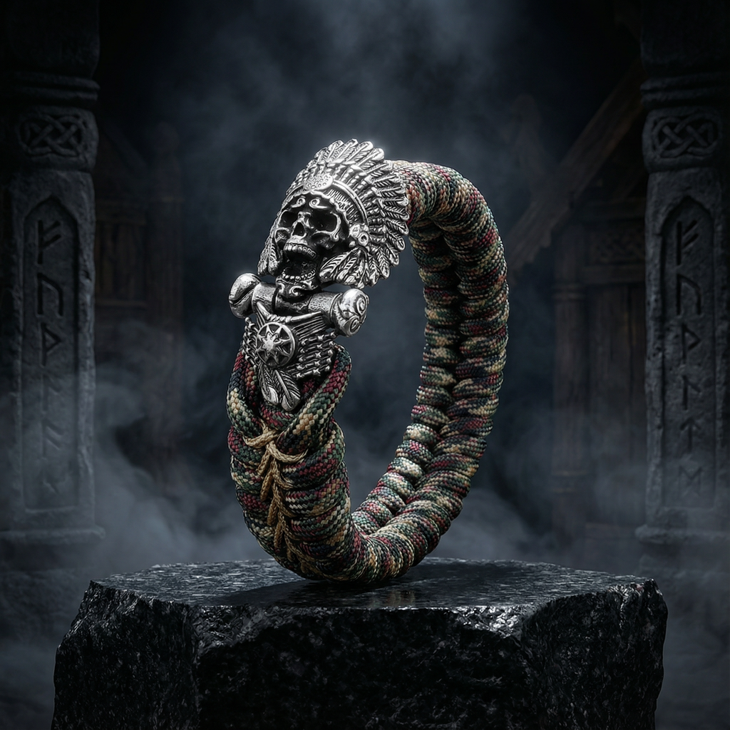 Cacique Skull Paracord Bracelet