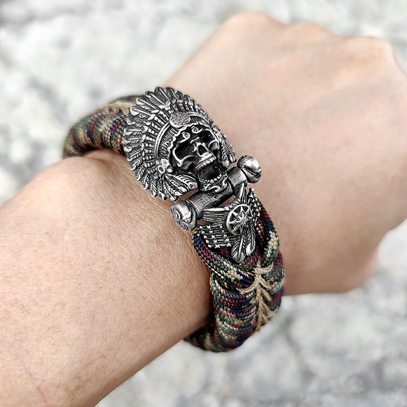 Cacique Skull Paracord Bracelet