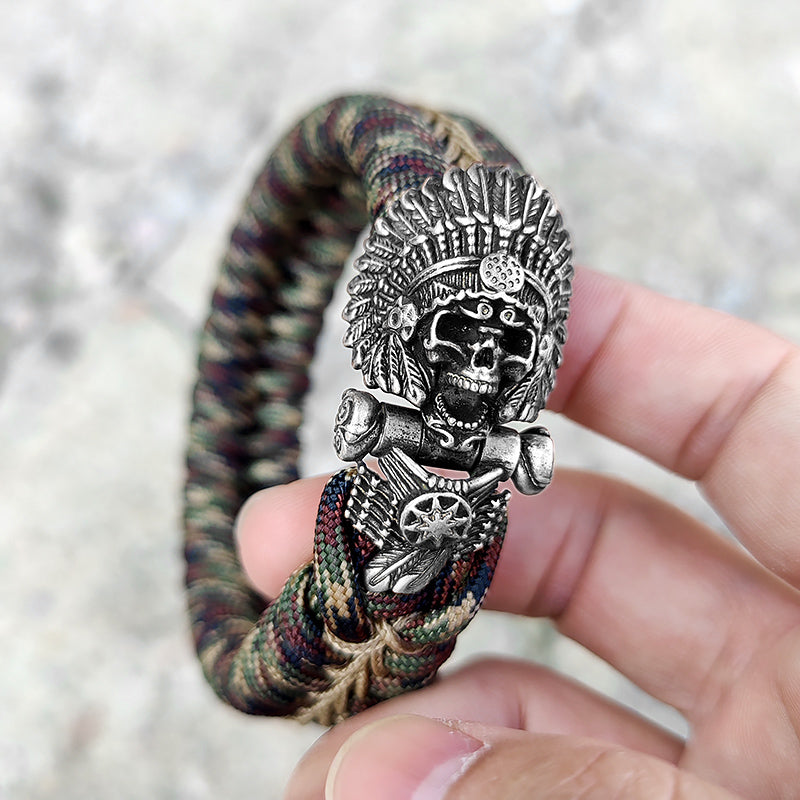 Cacique Skull Paracord Bracelet